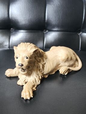 Rare Vintage Large Mud Foo Lion Temple Figurine Mudman Material Clay Statue 9"